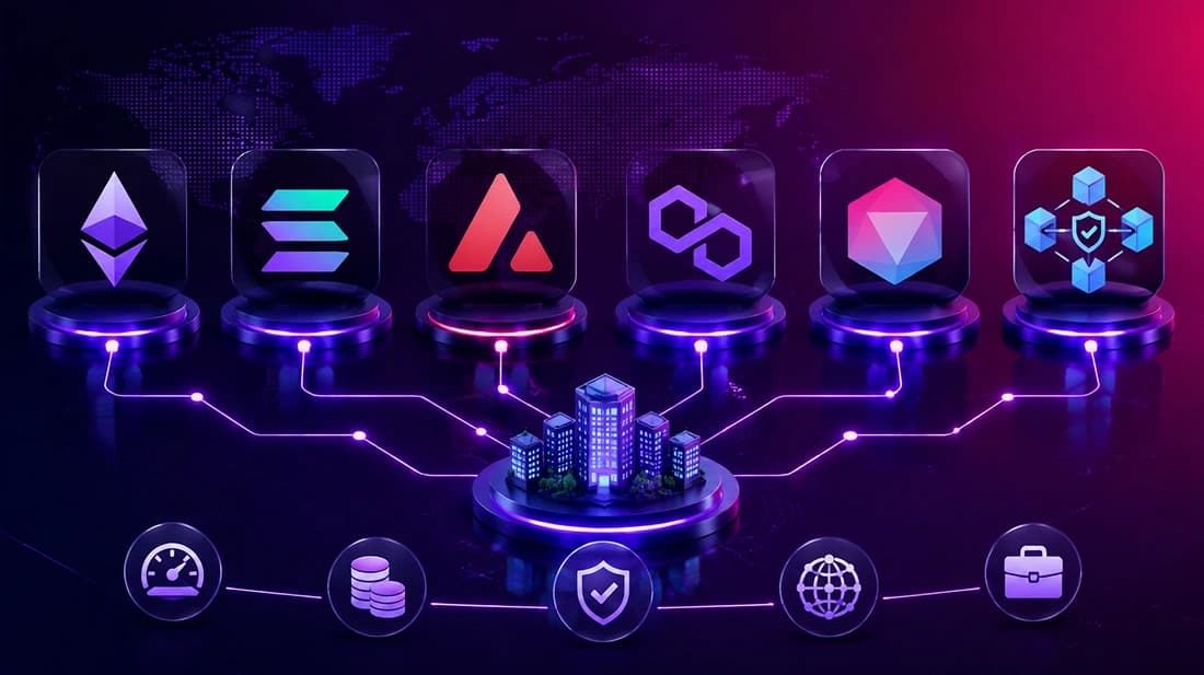 Ethereum, Solana, Avalanche, Polygon, QIE, and Hyperledger Fabric compared for business workloads