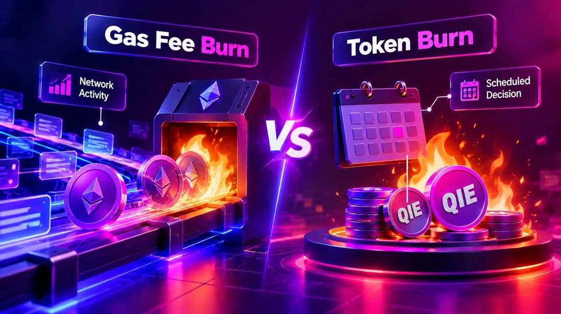How do gas fee burn and token burn work differently